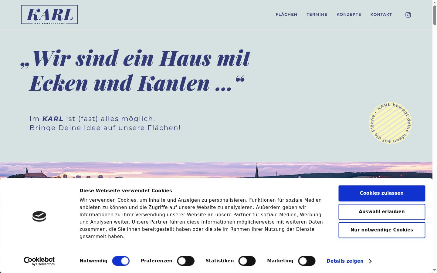 Screenshot of the consent banner shown before any interaction
