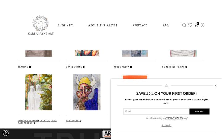 Screenshot of karlajayneart.com