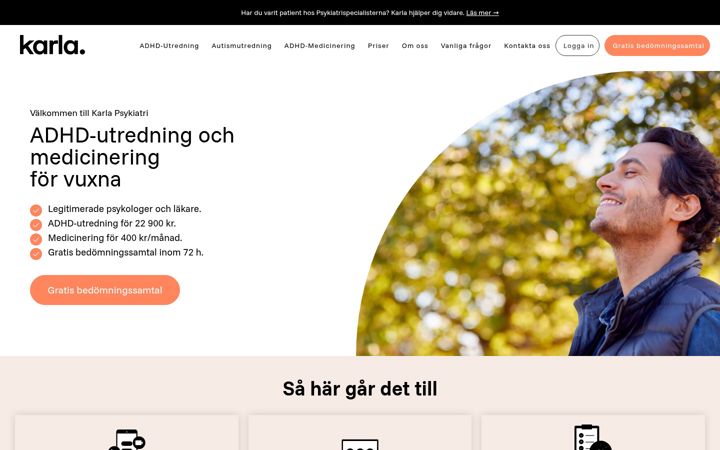 Screenshot of karlapsykiatri.se