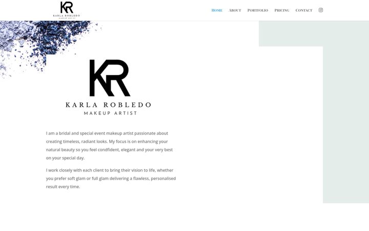 Screenshot of karlarobledomakeup.com
