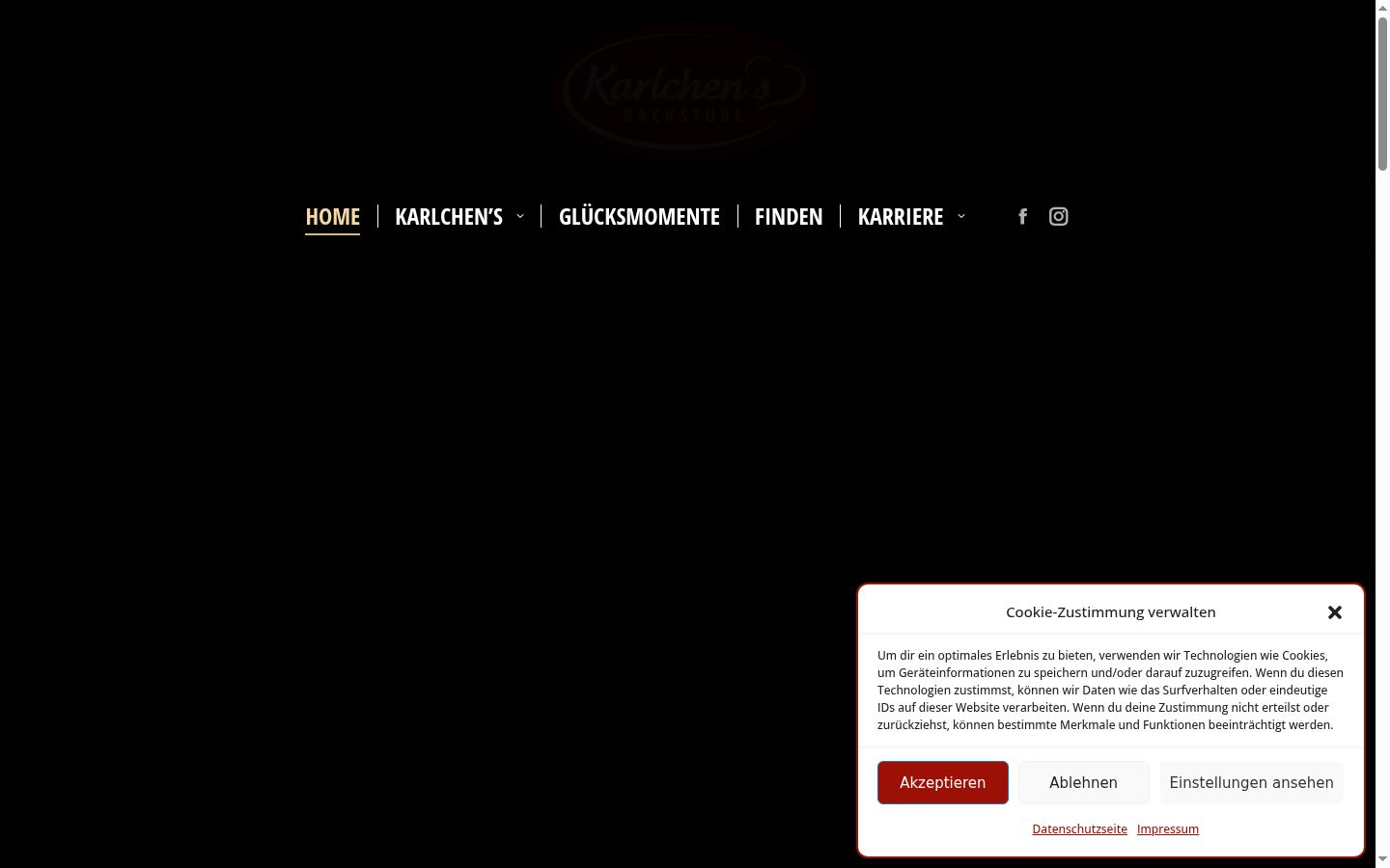 Captura de pantalla del banner de consentimiento mostrado antes de cualquier interacción