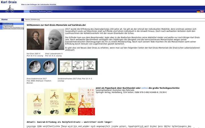 Screenshot of karldrais.de
