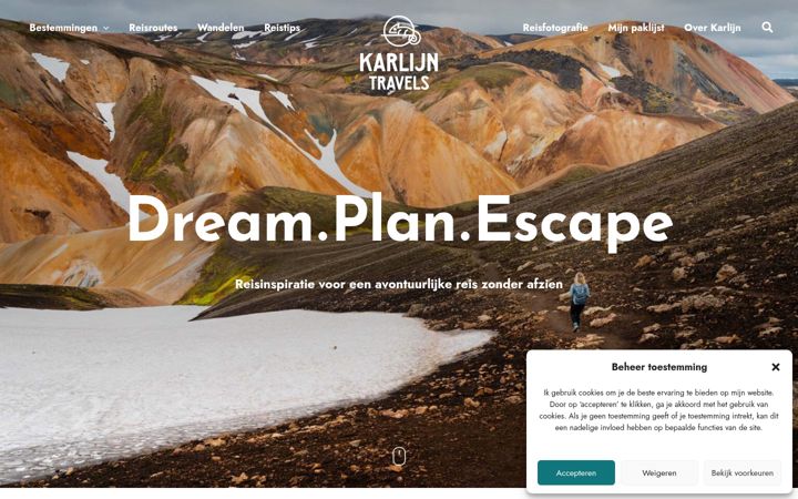Screenshot of karlijntravels.com