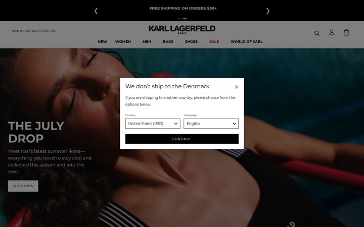 Screenshot of karllagerfeldparis.com