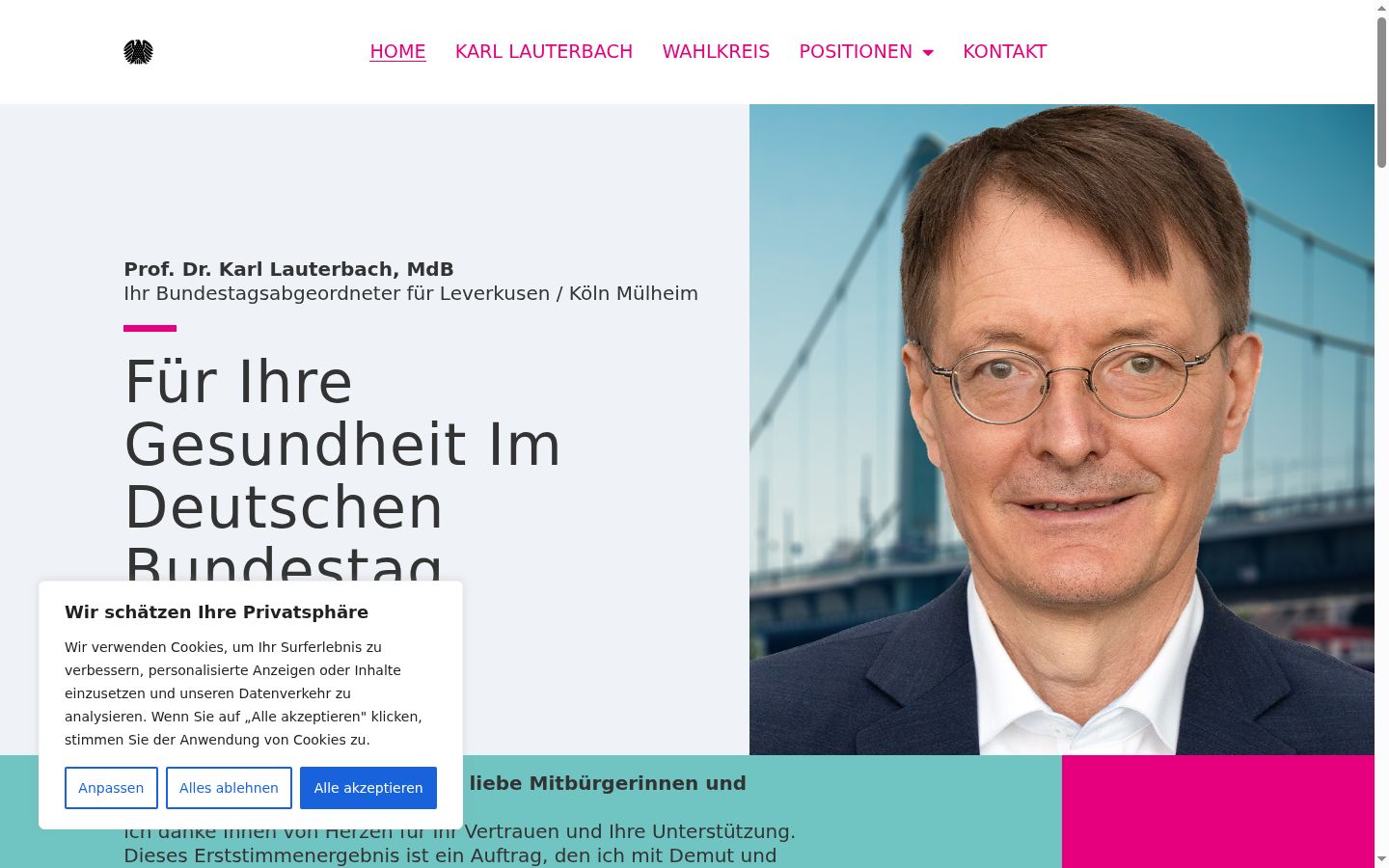 Screenshot van de toestemmingsbanner zoals getoond vóór enige interactie