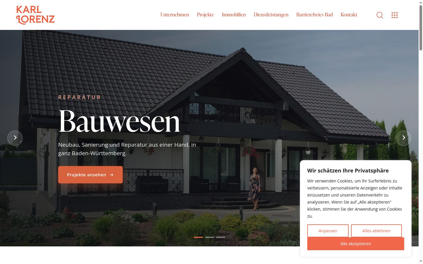 Screenshot des Einwilligungsbanners vor jeglicher Interaktion