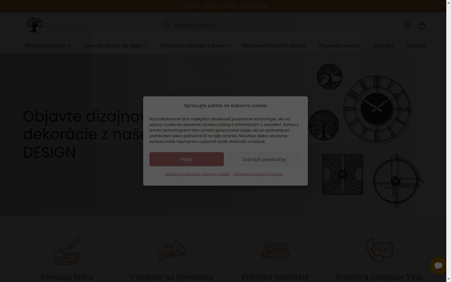 Snimka zaslona bannera za privolu prikazanog prije bilo kakve interakcije