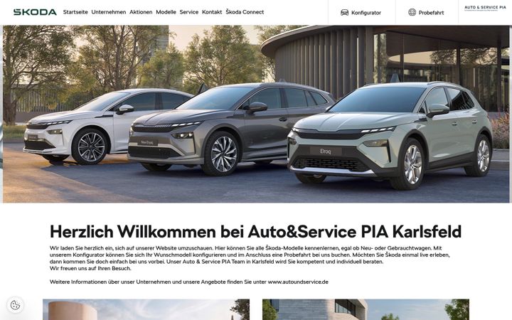 Screenshot of karlsfeld.skoda-auto.de