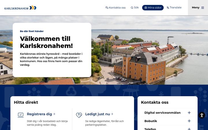Screenshot of karlskronahem.se