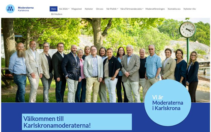 Screenshot of karlskronamoderaterna.se
