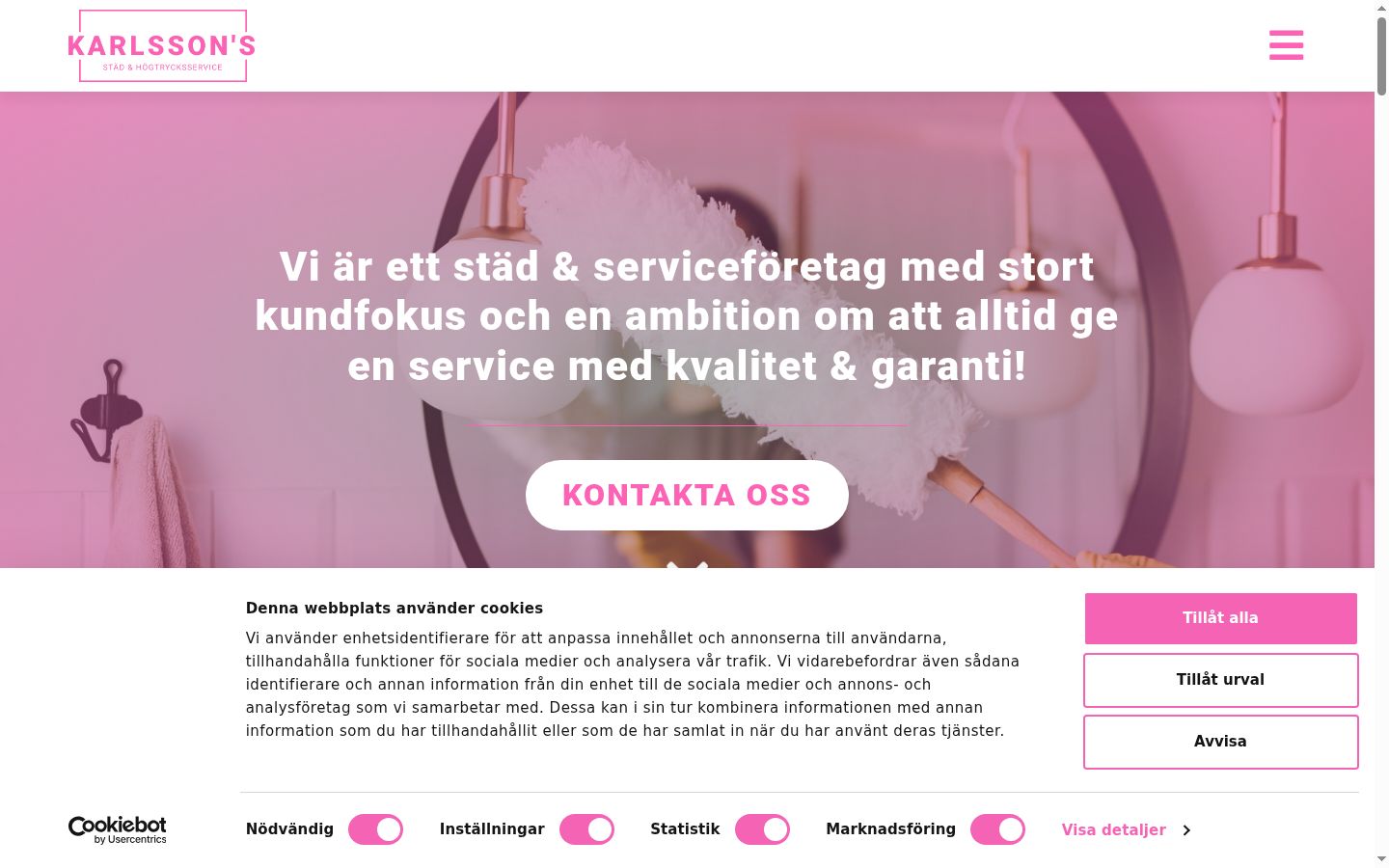 Skærmbillede af samtykkebanneret, som det blev vist før nogen interaktion