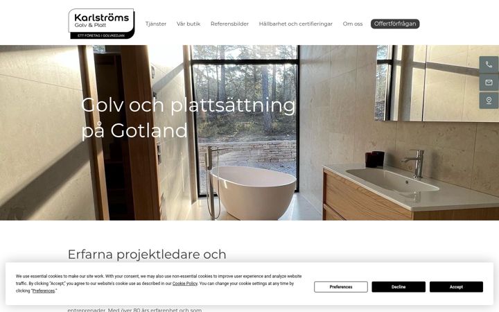 Screenshot of karlstroms-golv.se