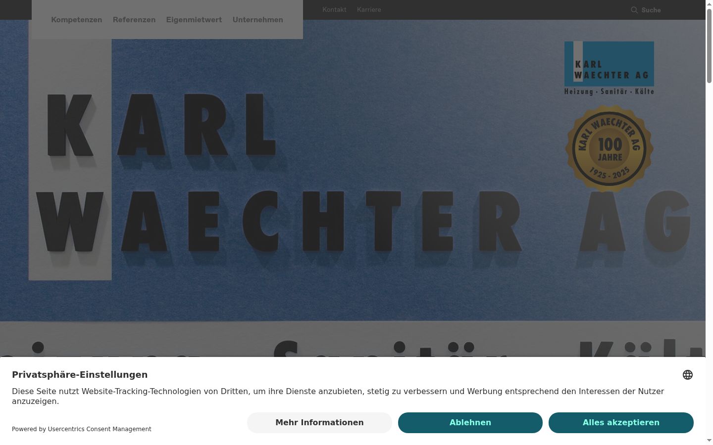 Screenshot of the consent banner shown before any interaction