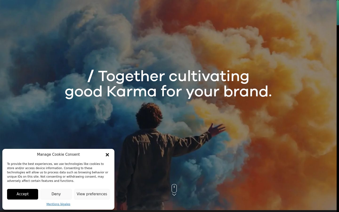 Sutikimo reklamjuostės, rodytos prieš bet kokią sąveiką, ekrano kopija