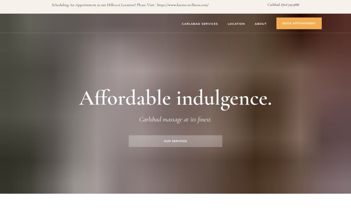 Screenshot of karmamassagespa.com