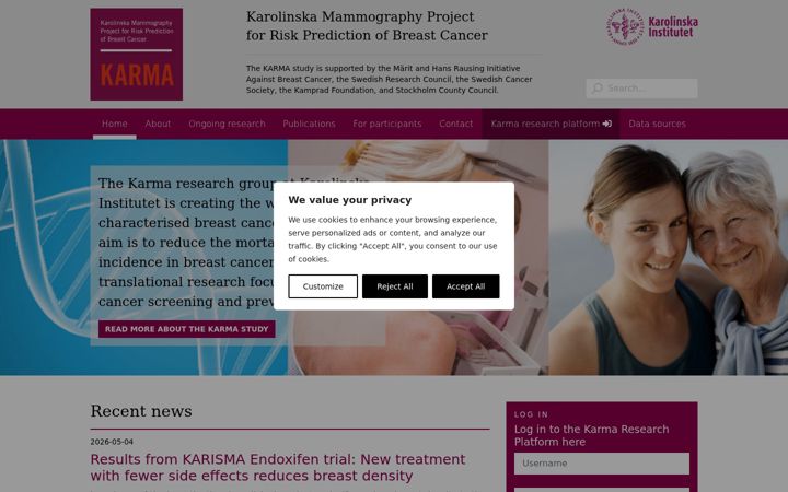 Screenshot of karmastudy.org