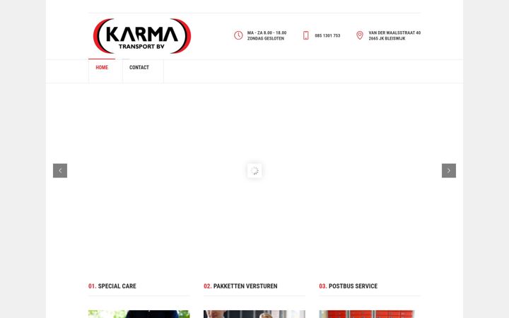 Screenshot of karmatransport.nl