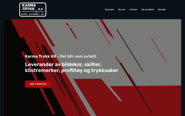 Screenshot of karmatrykk.no