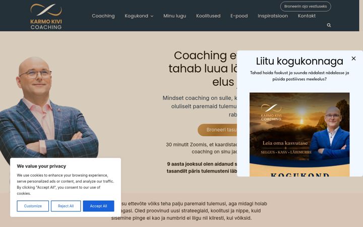 Screenshot of karmokivicoaching.com