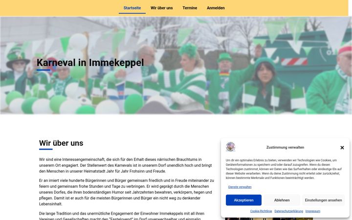 Screenshot of karneval-immekeppel.de