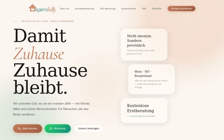 Screenshot of karohilft.at