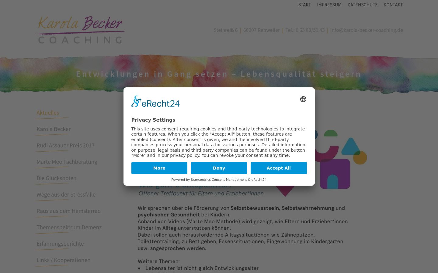 Screenshot tal-banner tal-kunsens muri qabel kwalunkwe interazzjoni