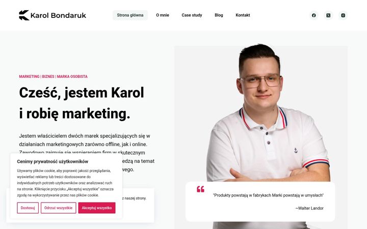 Screenshot of karolbondaruk.pl