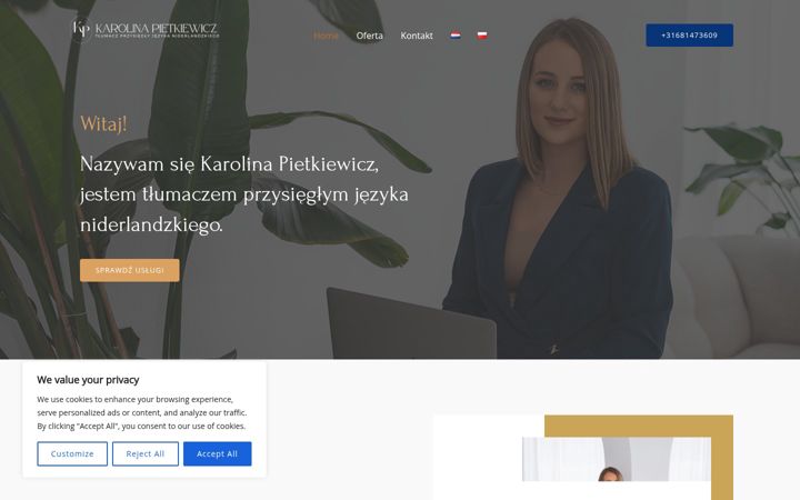 Screenshot of karolina-pietkiewicz.com