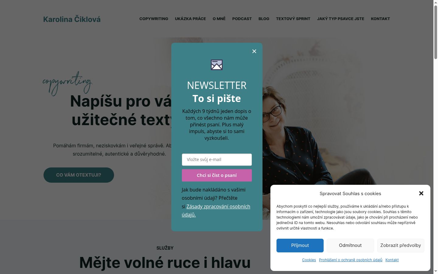 Sutikimo reklamjuostės, rodytos prieš bet kokią sąveiką, ekrano kopija