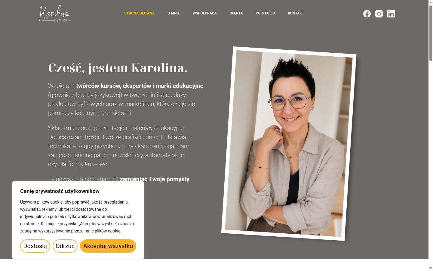 Ekrānuzņēmums ar piekrišanas baneri, kas tika rādīts pirms jebkādas mijiedarbības