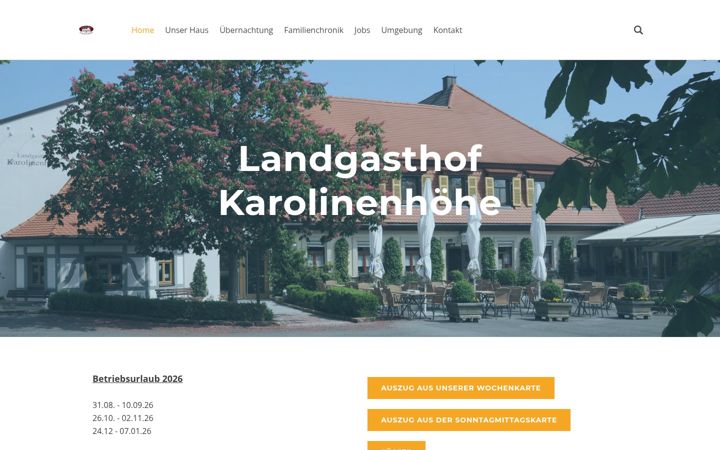 Screenshot of karolinenhoehe.de