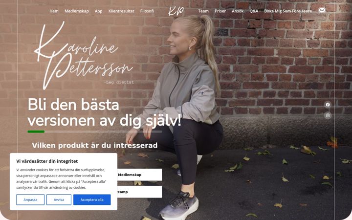 Screenshot of karolinepettersson.se