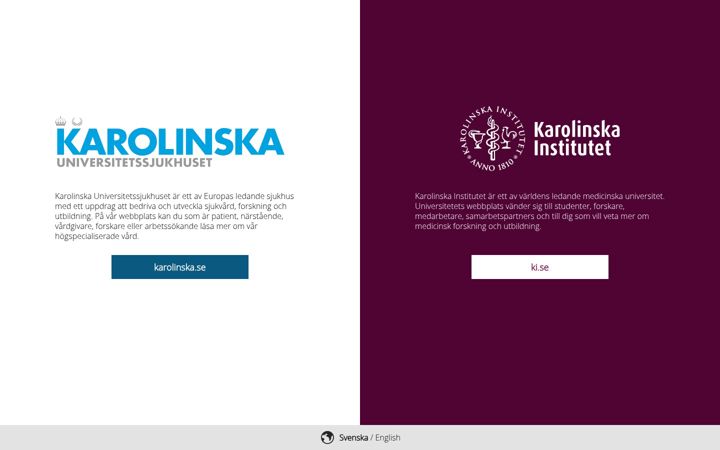 Screenshot of karolinska.se