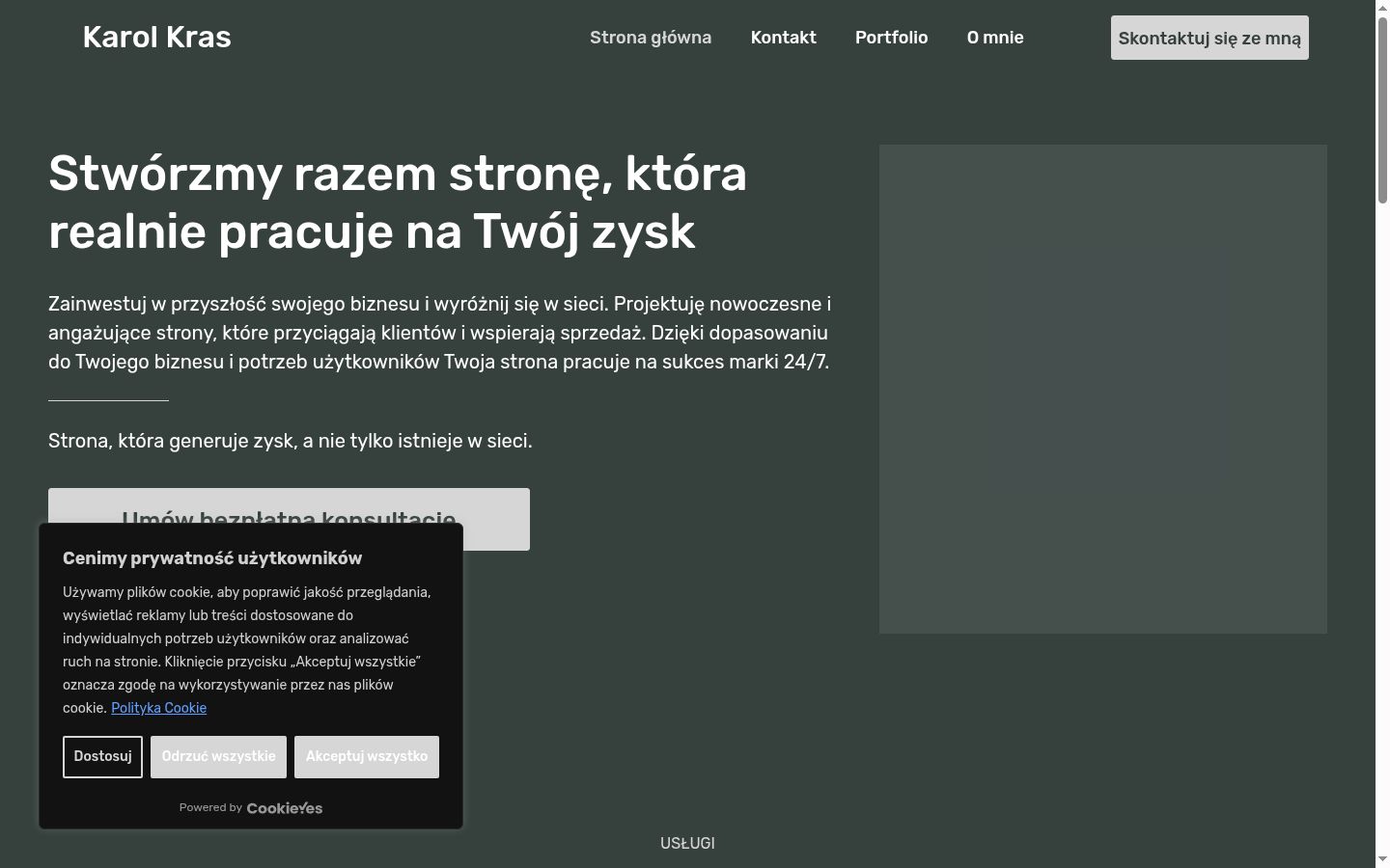 Screenshot tal-banner tal-kunsens muri qabel kwalunkwe interazzjoni