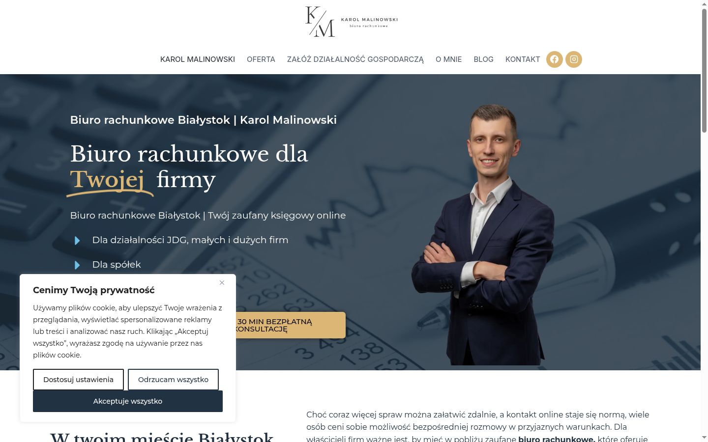 Screenshot tal-banner tal-kunsens muri qabel kwalunkwe interazzjoni