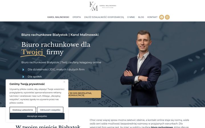 Screenshot of karolmalinowski.com.pl