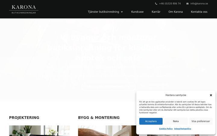 Screenshot of karona.se