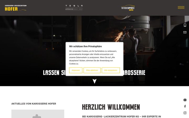 Screenshot of karosserie-hofer.at