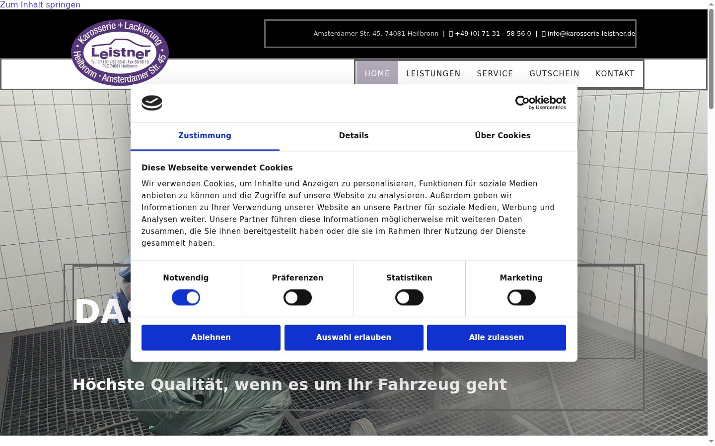 Capture d'écran de la bannière de consentement affichée avant toute interaction