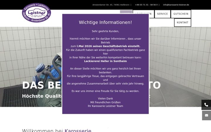 Screenshot of karosserie-leistner.de