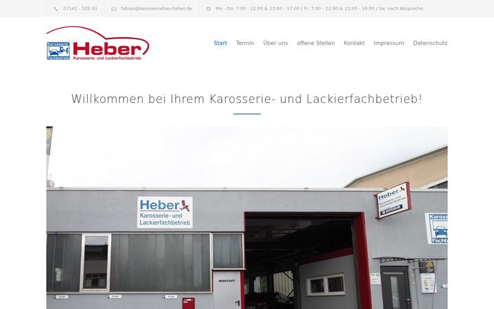 Screenshot of karosseriebau-heber.de