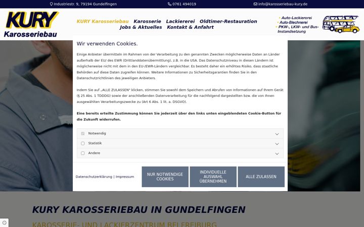 Screenshot of karosseriebau-kury.de