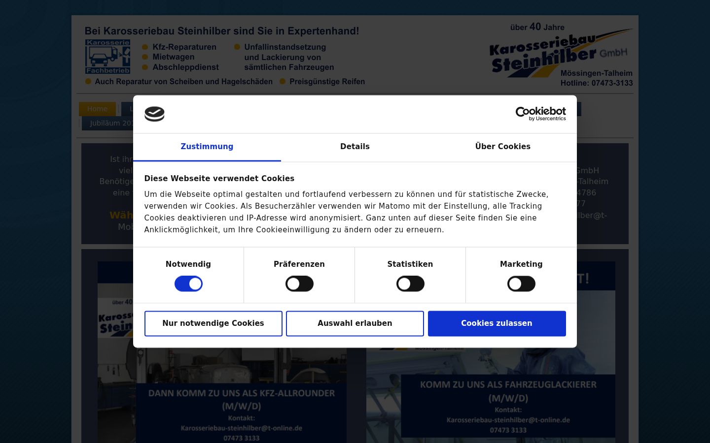 Screenshot of the consent banner shown before any interaction