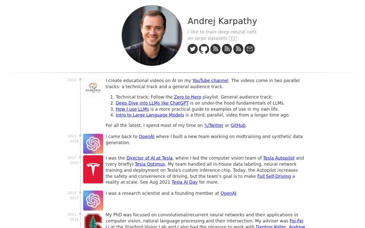 Screenshot of karpathy.ai