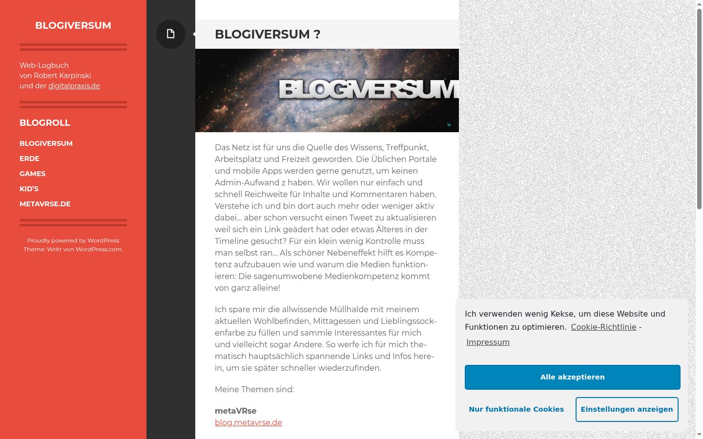 Screenshot van de toestemmingsbanner zoals getoond vóór enige interactie