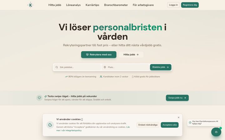 Screenshot of karriarkompassen.com