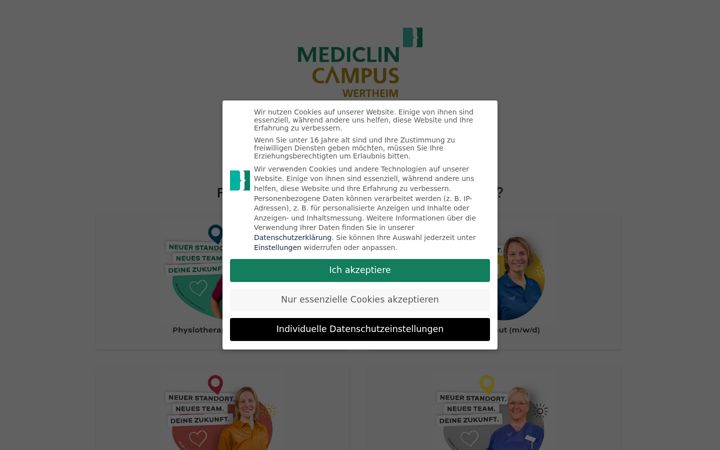 Screenshot of karriere-campus-wertheim.de