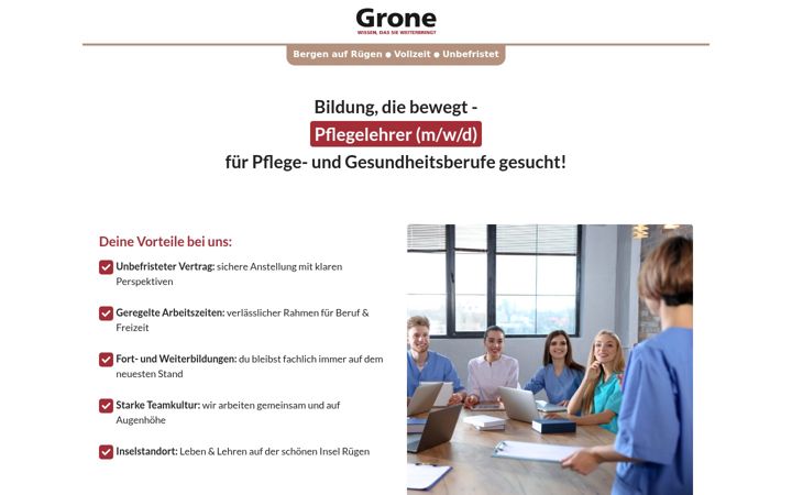 Screenshot of karriere-grone.de