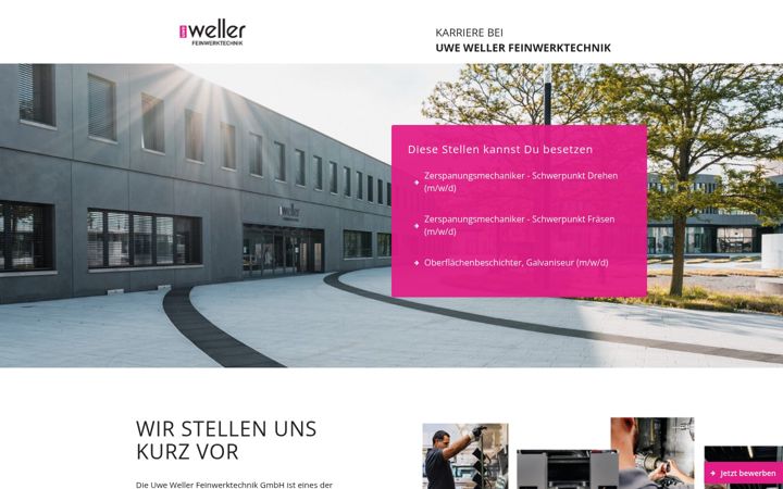 Snimka zaslona za karriere-weller-feinwerktechnik.de