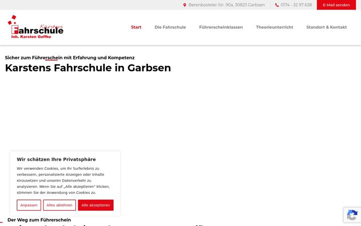 Screenshot of karstens-fahrschule.com